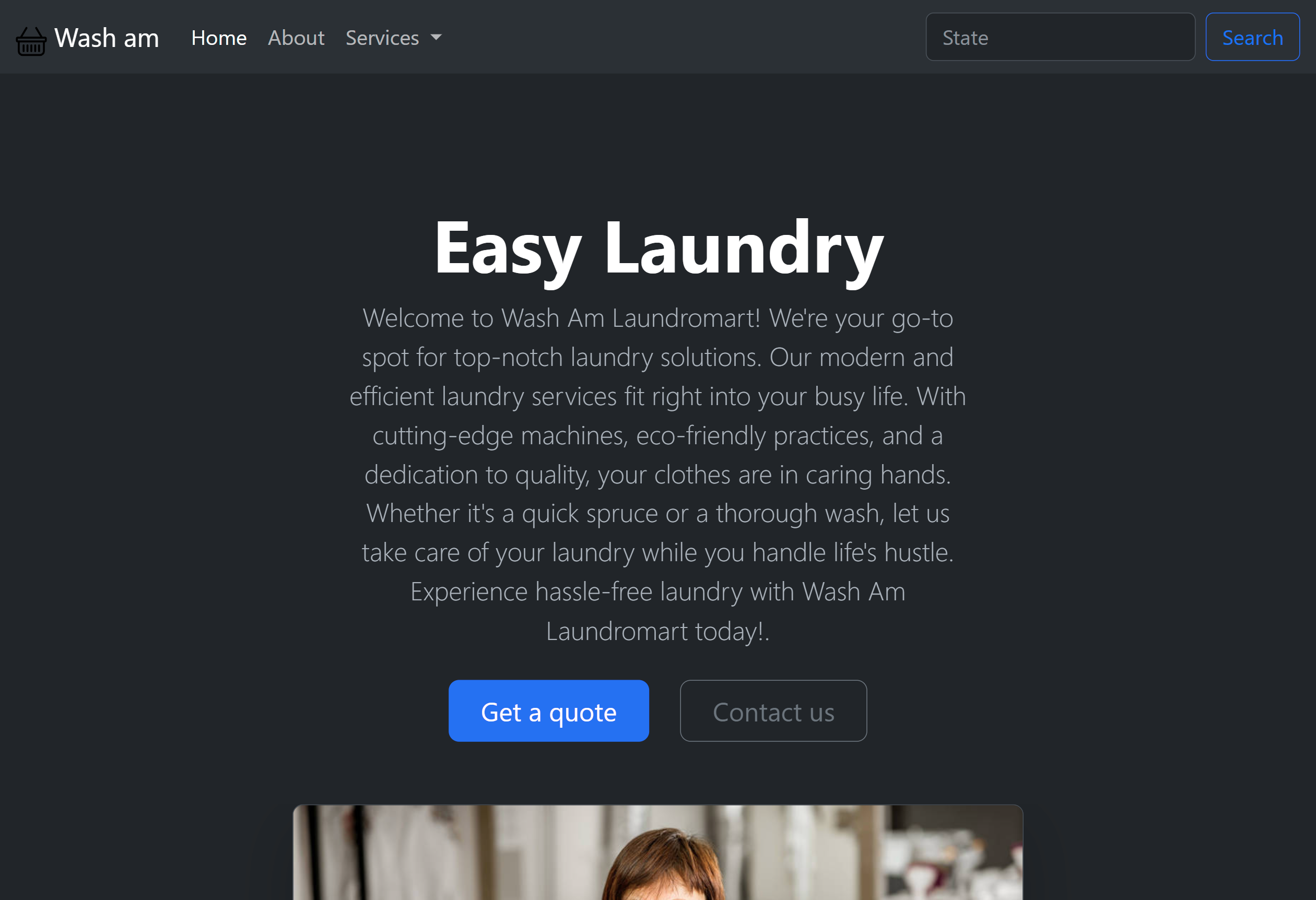 screenshot of simple Laundromart